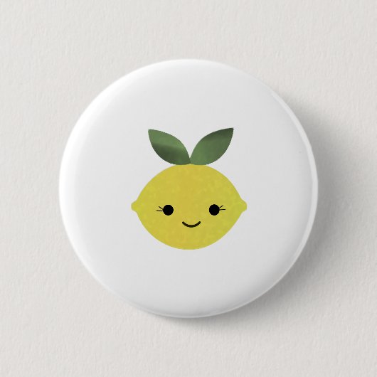 Schattig Kawaii Citroen Ronde Button 5,7 Cm (Voorkant)
