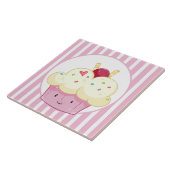 schattig kawaii cupcake decor keuken bakkerij craf tegeltje (Zijkant)