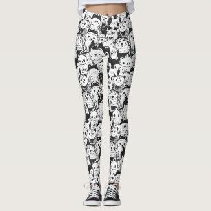 Schattig Kawaii Dier Doodle Patroon (1) Leggings