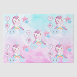 Schattig Kawaii Droomachtig Eenhoorn Regenboog Wol Tissuepapier