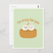 Schattig Kawaii Dumpling Bao Aziatisch Eten Pun Li Briefkaart (Voorkant / Achterkant)