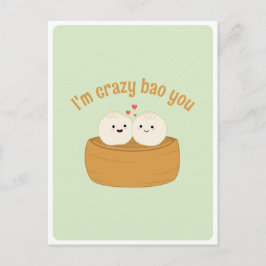 Schattig Kawaii Dumpling Bao Aziatisch Eten Pun Li Briefkaart