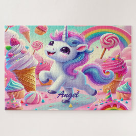 Schattig Kawaii Eenhoorn, Cupcakes, Regenboog Legpuzzel