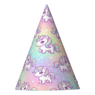 Schattig Kawaii Eenhoorn Pastel Regenboog Magisch Feesthoedjes