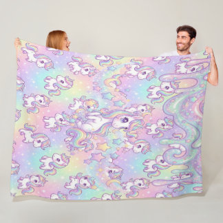 Schattig Kawaii Eenhoorn Pastel Regenboog Magisch Fleece Deken