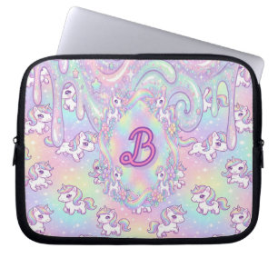 Schattig Kawaii Eenhoorn Pastel Regenboog Magisch Laptop Sleeve