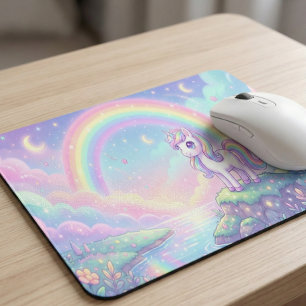 Schattig Kawaii Eenhoorn Pastel Regenboog Magisch Muismat