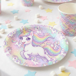 Schattig Kawaii Eenhoorn Pastel Regenboog Magisch Papieren Bordje