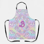 Schattig Kawaii Eenhoorn Pastel Regenboog Magisch Schort (Voorkant)