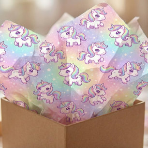 Schattig Kawaii Eenhoorn Pastel Regenboog Magisch Tissuepapier