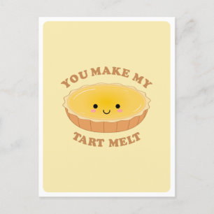 Schattig Kawaii Eier Taart Eten Pun Liefde Citaat Briefkaart