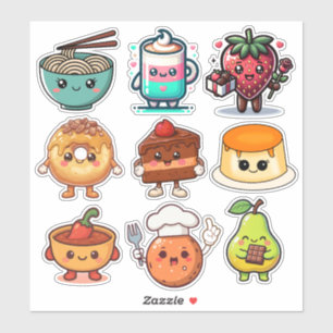 Schattig Kawaii Eten   Donut, Koffie, Ramen Sticker