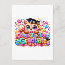 Schattig Kawaii Felicitaties Afgestudeerde Uil Pas