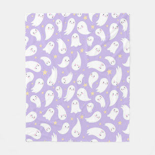 Schattig Kawaii Geest Naadloos Patroon op Lavendel Fleece Deken