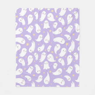 Schattig Kawaii Geest Naadloos Patroon op Lavendel Fleece Deken