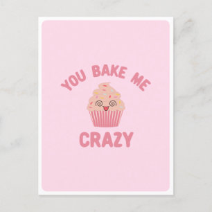 Schattig Kawaii Gek Crazy Dwaze Gezicht Muffin Ete Briefkaart