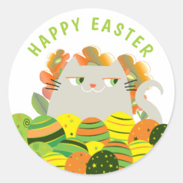 Schattig Kawaii Gelukkig Pasen Ronde Sticker