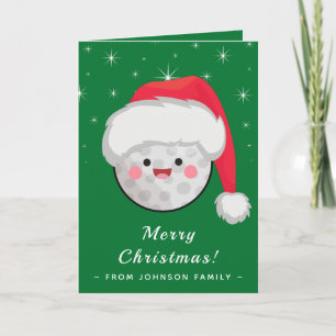 Schattig Kawaii Golfbal Golfen Kerst Thema Groen P Kaart