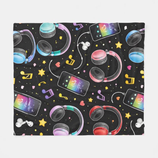Schattig Kawaii Grafisch Fleece Deken (Voorkant (Horizontaal))