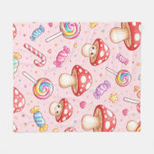 Schattig Kawaii Grafisch Fleece Deken (Voorkant (Horizontaal))