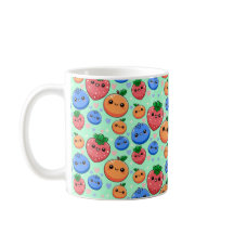 Schattig Kawaii Groen Oranje Blauwe Fruit