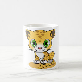 Schattig Kawaii Grote Ogen Luipaard Welp Cartoon K Koffiemok