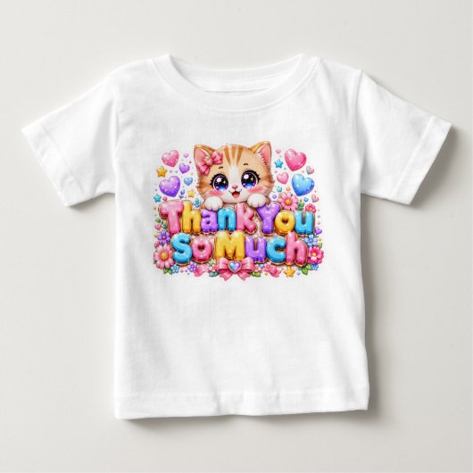 Schattig Kawaii Hartelijk Dank Kat Naam Pastel Roz (Voorkant)