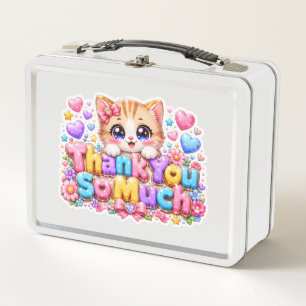 Schattig Kawaii Hartelijk Dank Kat Naam Pastel Roz