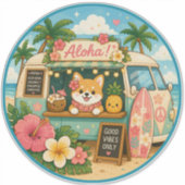 schattig kawaii hawaii  sticker (Voorkant)