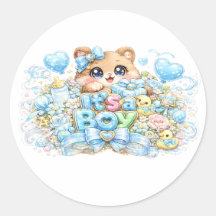 Schattig Kawaii Het is een Jongen Teddybeer Pastel