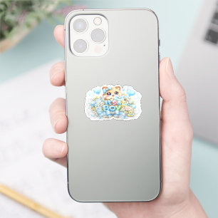 Schattig Kawaii Het is een Jongen Teddybeer Pastel Sticker