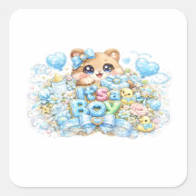 Schattig Kawaii Het is een Jongen Teddybeer Pastel
