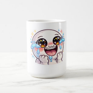 Schattig Kawaii Huilend Lachend van Geluk Gelukkig Koffiemok
