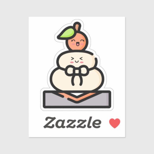 Schattig Kawaii Kagami Mochi Sticker (Vel)