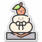 Schattig Kawaii Kagami Mochi Sticker (Voorkant)