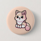 Schattig Kawaii Kat Ronde Button 5,7 Cm (Voorkant)