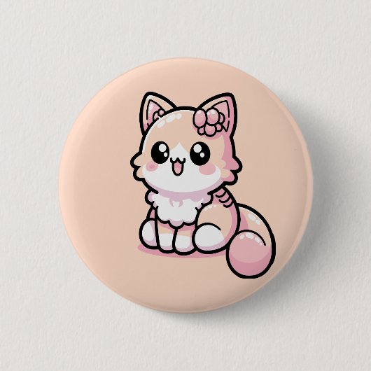 Schattig Kawaii Kat Ronde Button 5,7 Cm (Voorkant)