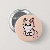 Schattig Kawaii Kat Ronde Button 5,7 Cm (Voorkant /achterkant)