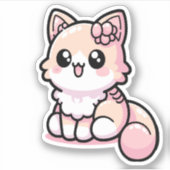 Schattig Kawaii Kat Sticker (Voorkant)