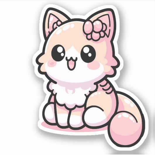 Schattig Kawaii Kat Sticker (Voorkant)