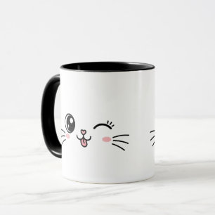 Schattig Kawaii Kattengezicht Mok