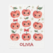 Schattig Kawaii Kersen Lachen Fleece Deken (Voorkant)