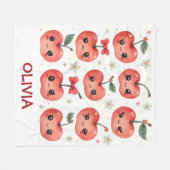Schattig Kawaii Kersen Lachen Fleece Deken (Voorkant (Horizontaal))