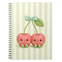 Schattig Kawaii Kersen Paar Spiraal Notebook Notitieboek