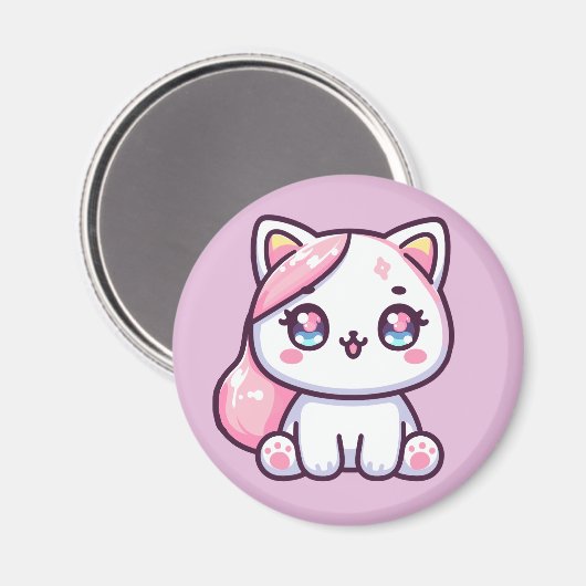 Schattig Kawaii Kitten Magneet (Voorkant / Achterkant)