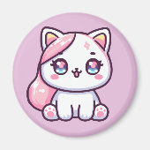 Schattig Kawaii Kitten Magneet (Voorkant)