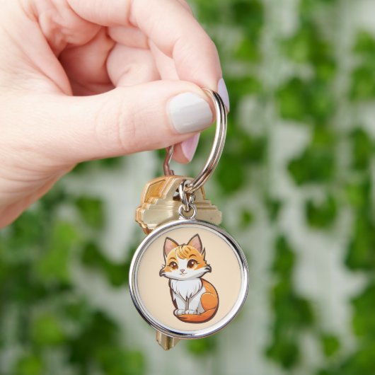 Schattig Kawaii Kitten Sleutelhanger (Hand)
