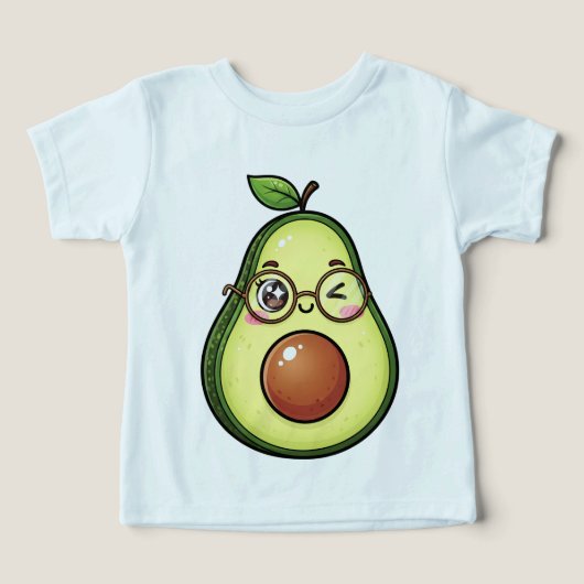 Schattig Kawaii Knipogende Avocado met Bril (Design voorkant)