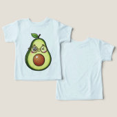 Schattig Kawaii Knipogende Avocado met Bril (Ontwerp Voorkant & Achterkant)