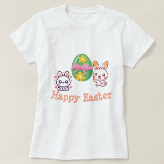 Schattig Kawaii Konijn Gelukkig Pasen T-shirt